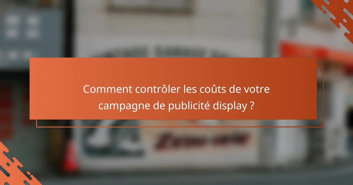 Comment contrôler les coûts de votre campagne de publicité display ?