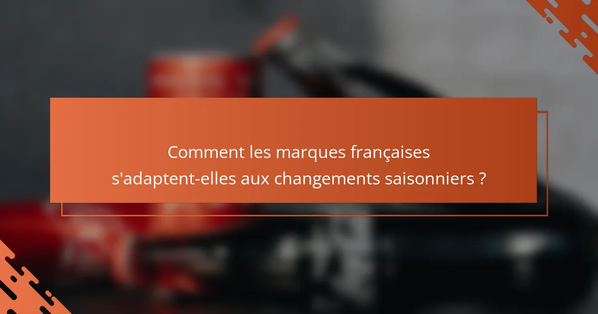 Comment les marques françaises s'adaptent-elles aux changements saisonniers ?
