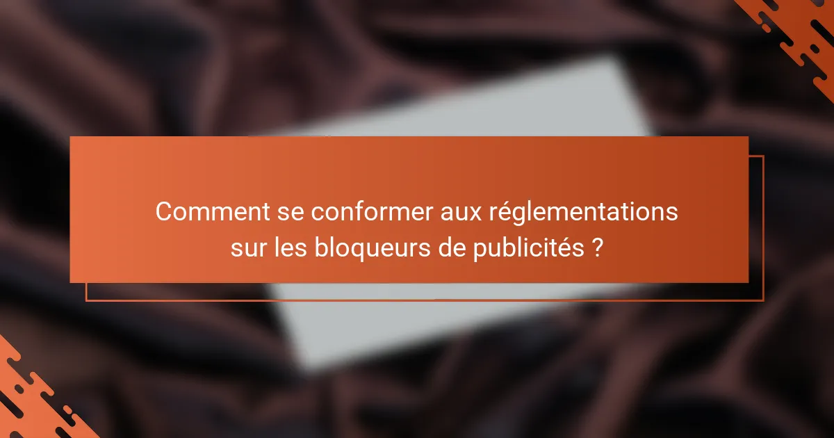 Comment se conformer aux réglementations sur les bloqueurs de publicités ?