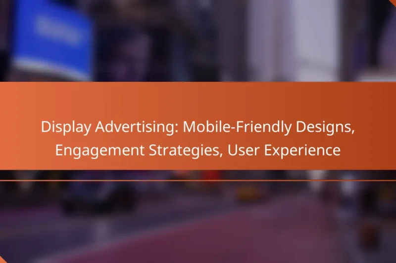 Publicité Display : Designs Adaptés au Mobile, Stratégies d’Engagement, Expérience Utilisateur