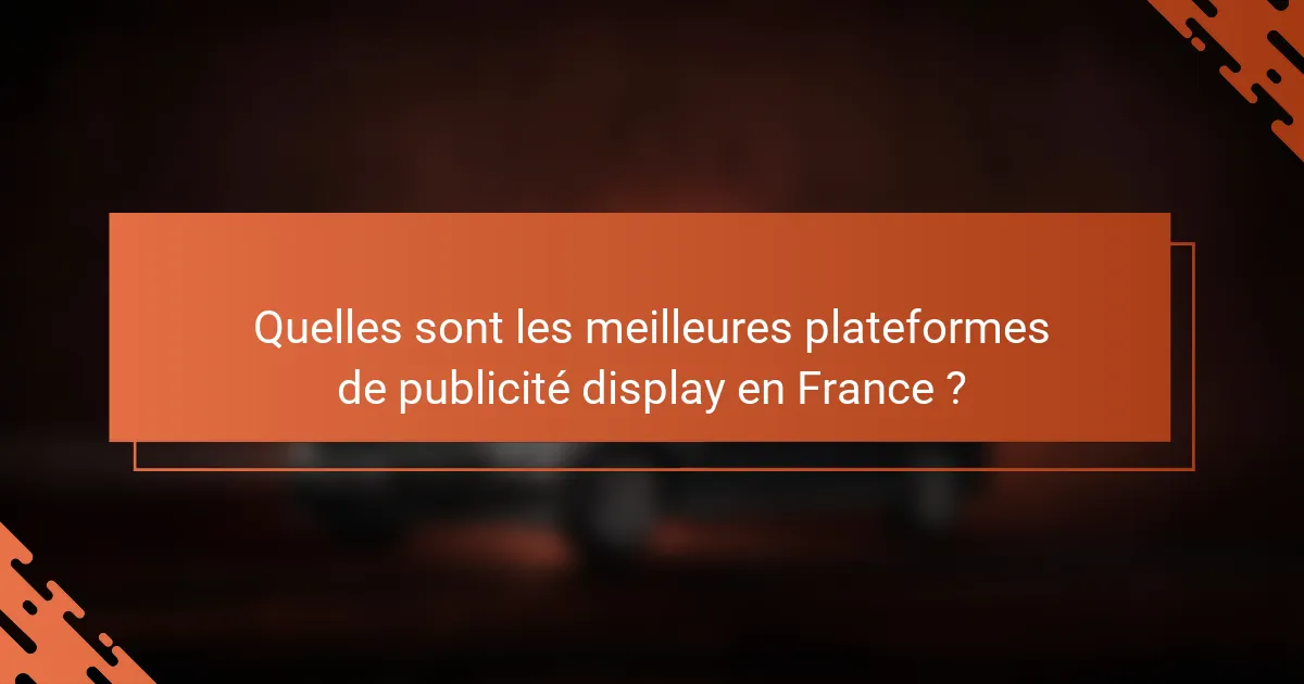 Quelles sont les meilleures plateformes de publicité display en France ?