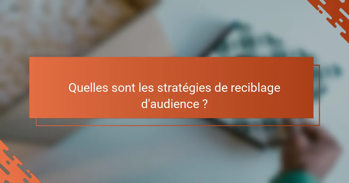 Quelles sont les stratégies de reciblage d'audience ?